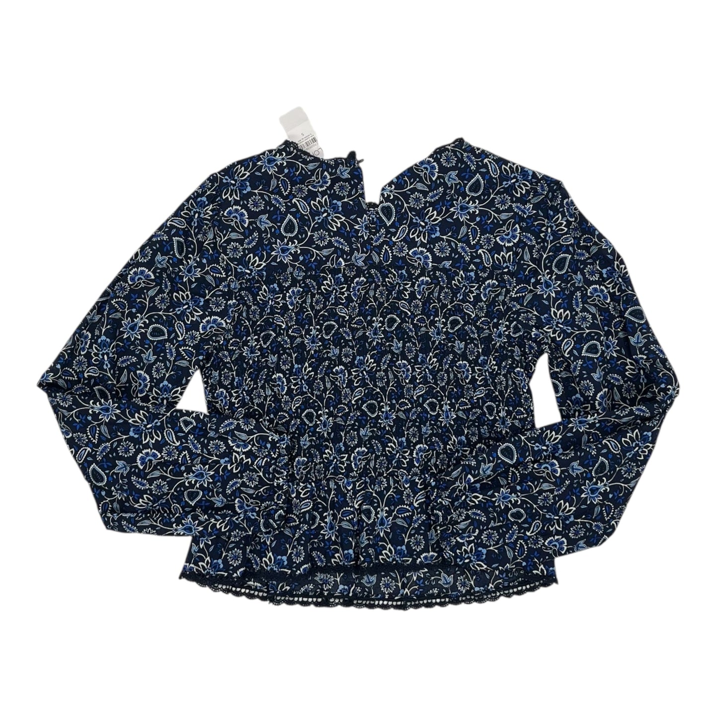 Blouse Ls By Loft In Blue, Size:S
