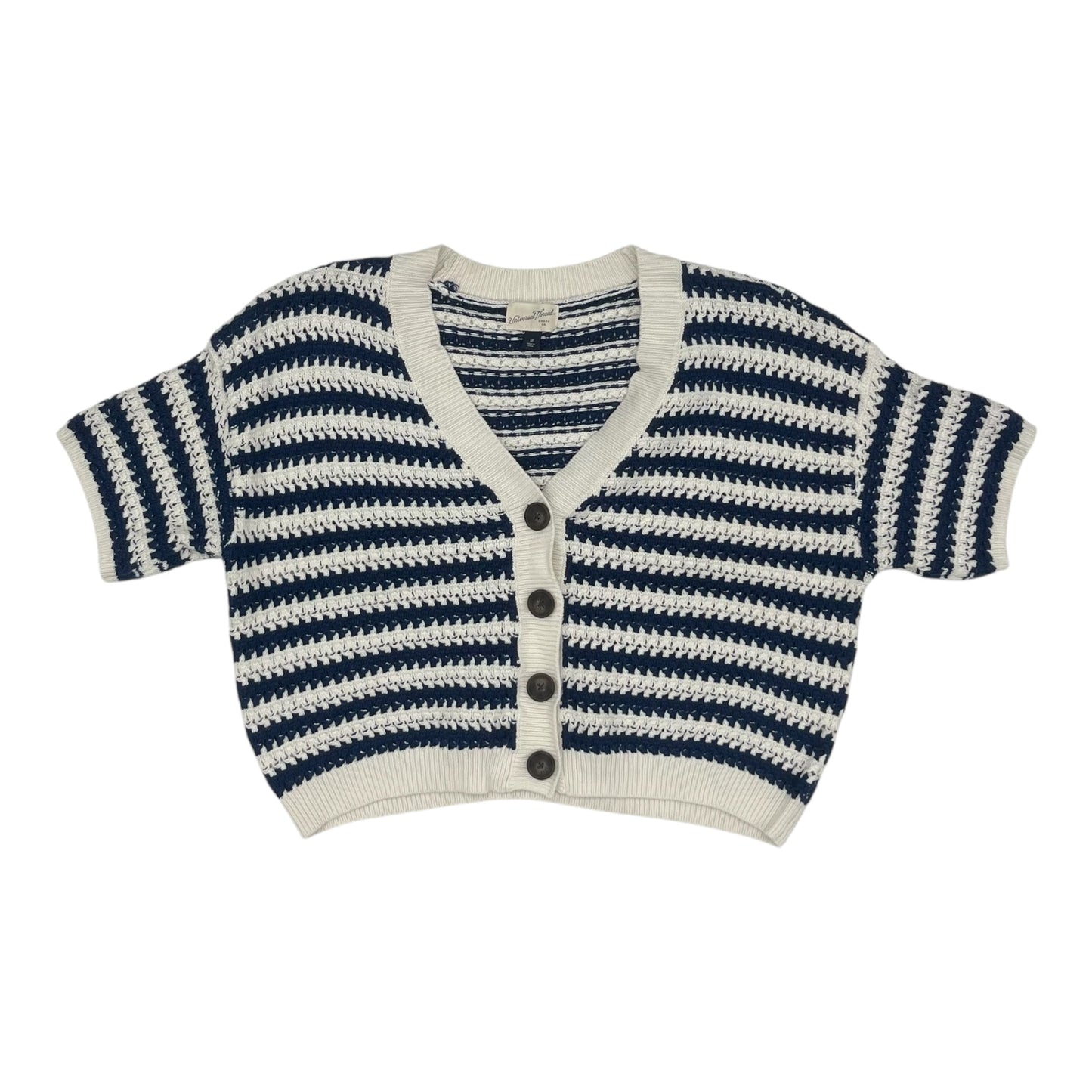 Sweater Cardigan By Universal Thread In Blue & Cream, Size:M
