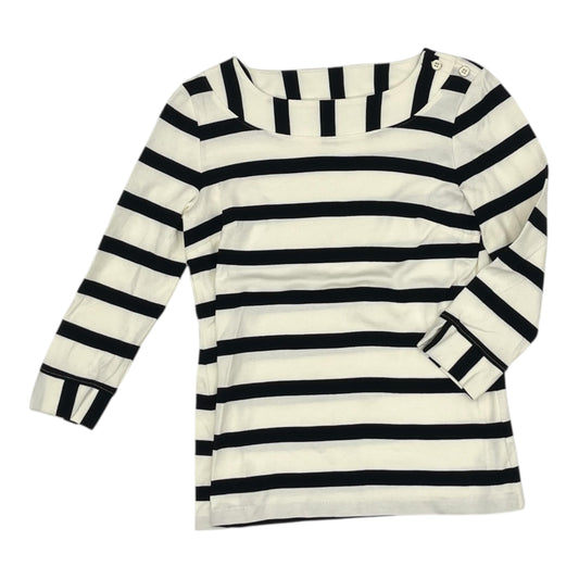 Top 3/4 Sleeve By Talbots In Black & Cream, Size:Sp