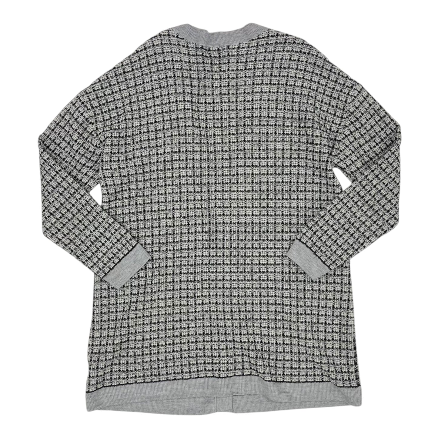 Sweater Cardigan By Talbots In Black & Grey, Size:L