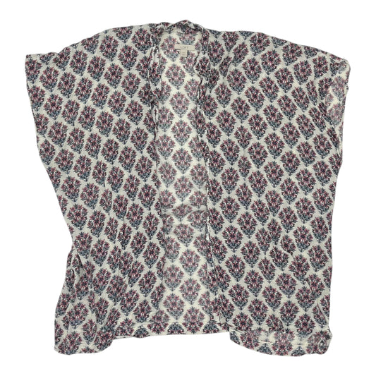Cardigan By Loft In Cream & Pink, Size:Xs