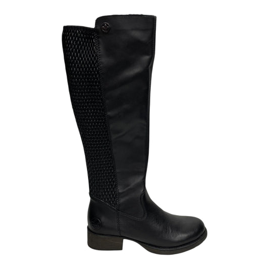 Boots Knee Flats By Riekers In Black, Size:6.5