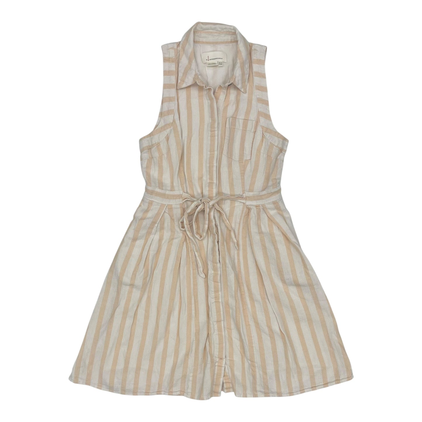 Dress Casual Short By Anthropologie In Pink & White, Size:8