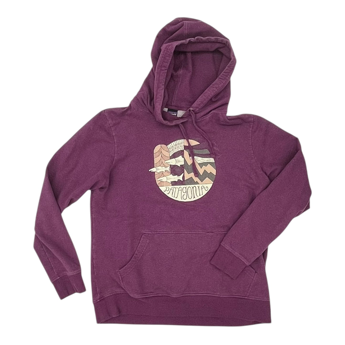 Athletic Sweatshirt Hoodie By Patagonia In Purple, Size:L