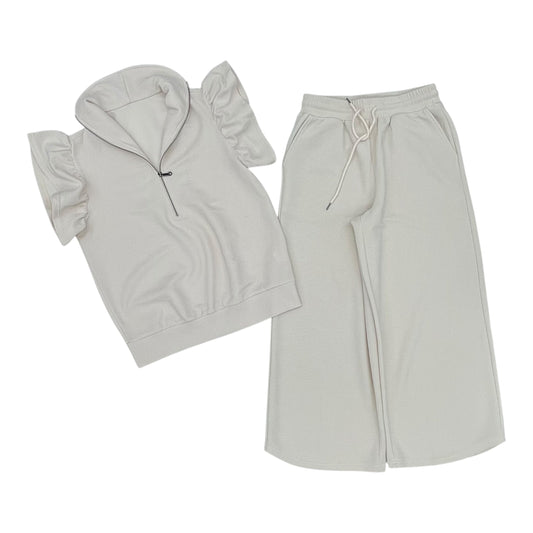 Lounge Set Pants By Clothes Mentor In Cream, Size:M