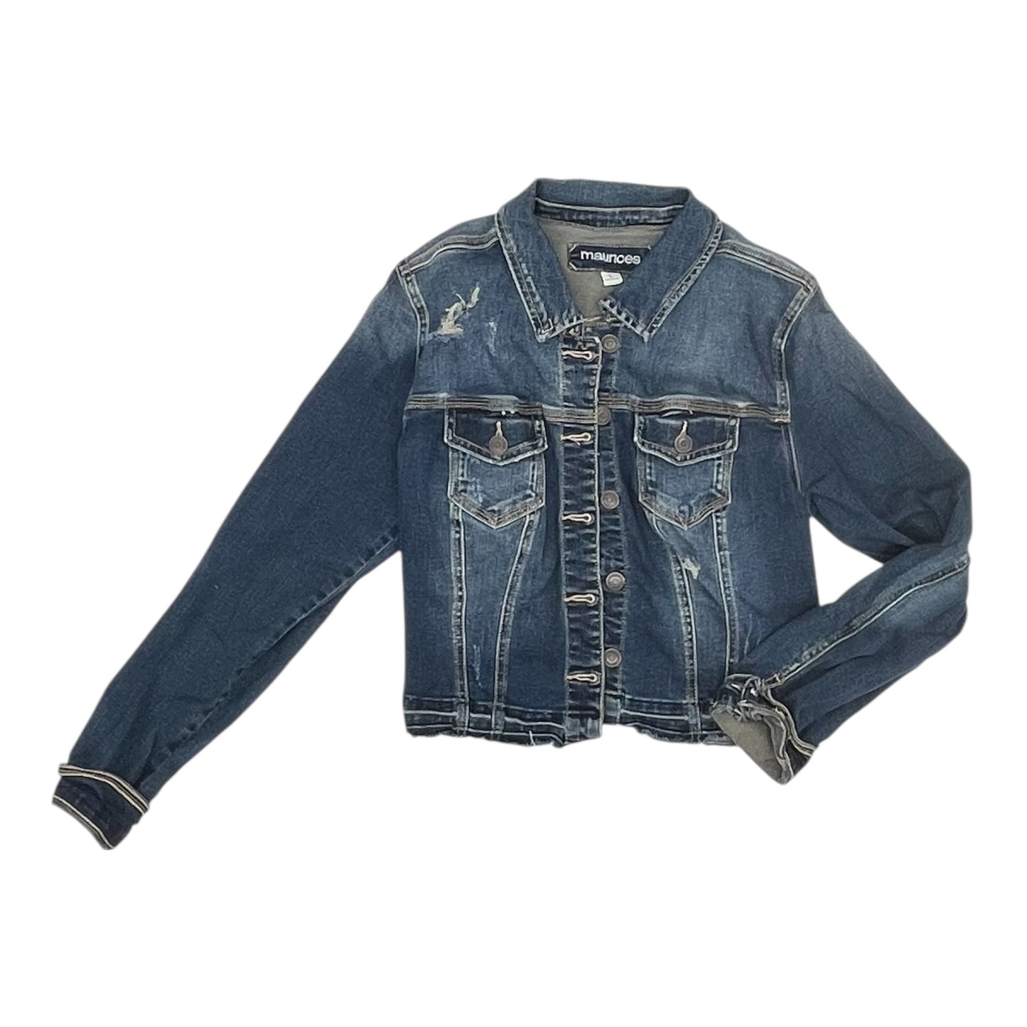 Jacket Denim By Maurices In Blue Denim, Size:L