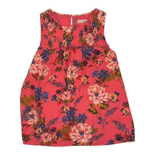 Top Sleeveless By Loft In Pink, Size:S
