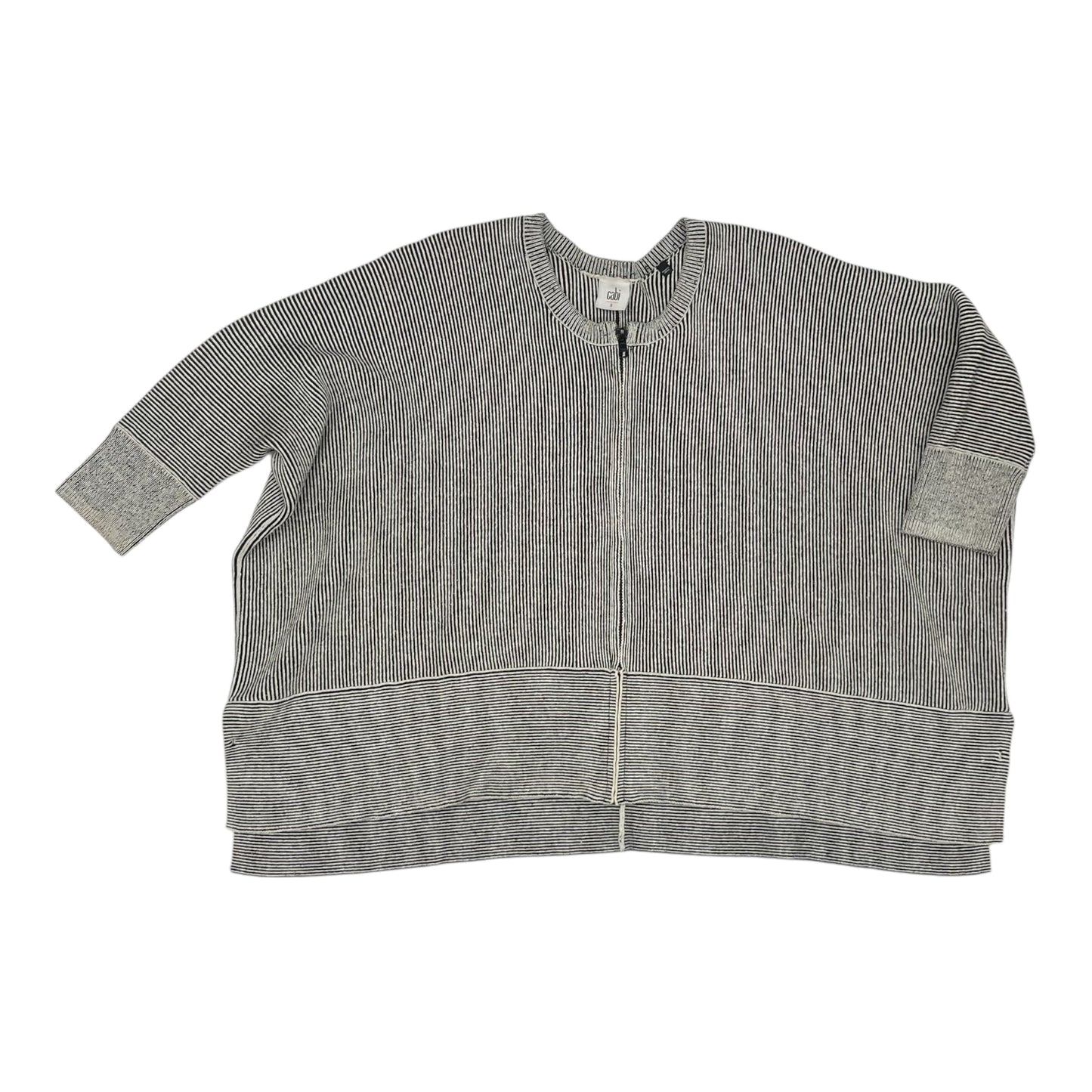 Sweater Cardigan By Cabi In Black & Cream, Size:S