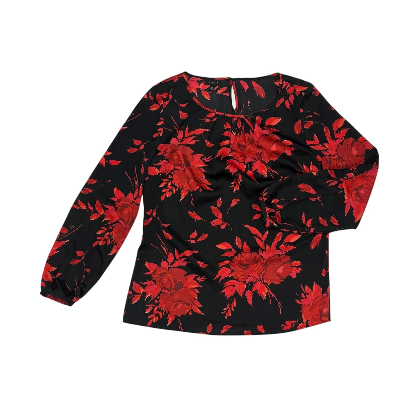 Blouse Ls By Talbots In Black & Red, Size:Xs