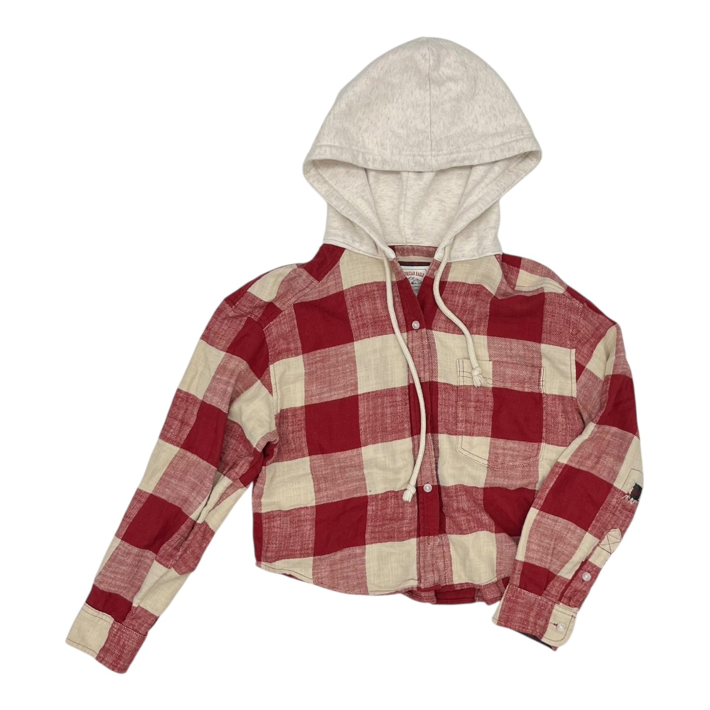 Top Ls By American Eagle In Cream & Red, Size:S