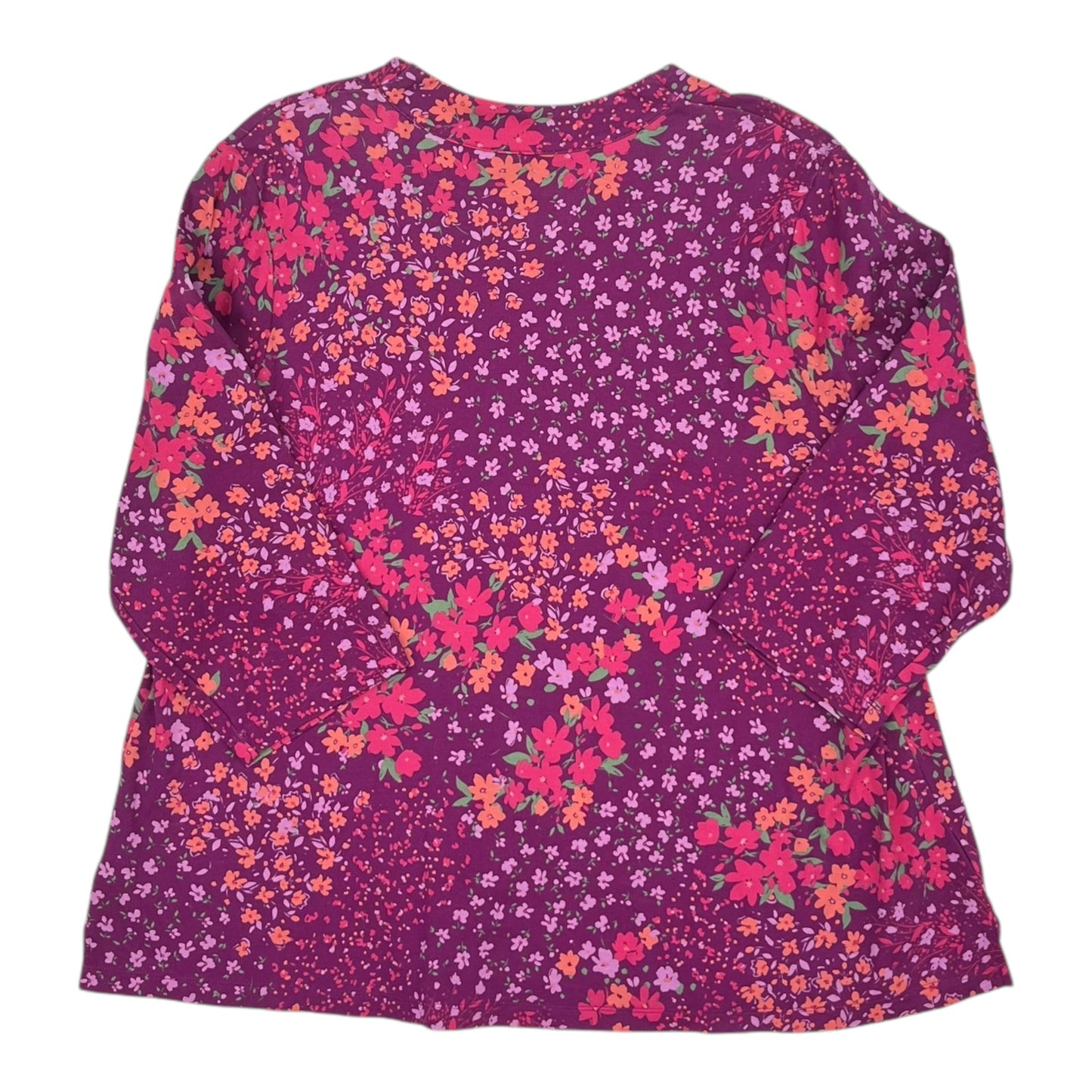 Top 3/4 Sleeve By Isaac Mizrahi Live Qvc In Purple, Size:2X