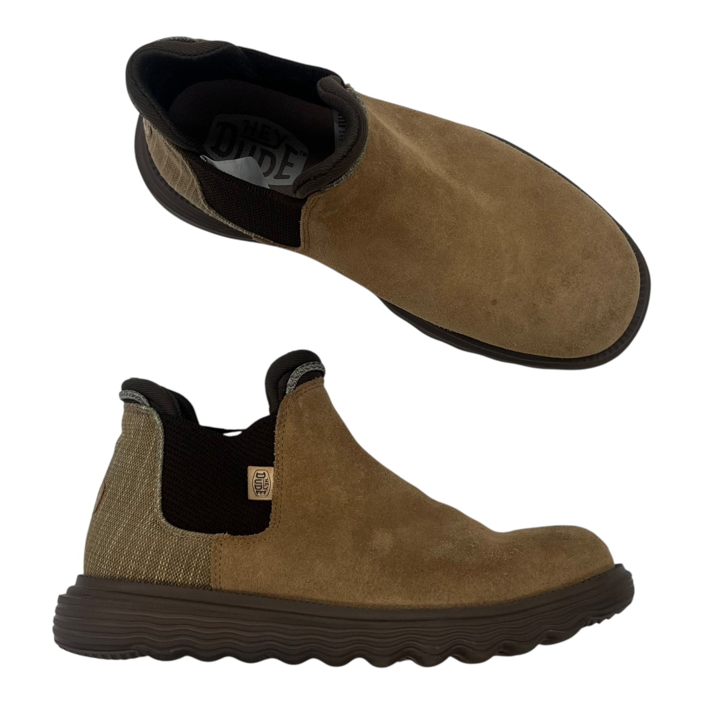 Boots Ankle Flats By Hey Dude In Brown, Size:7