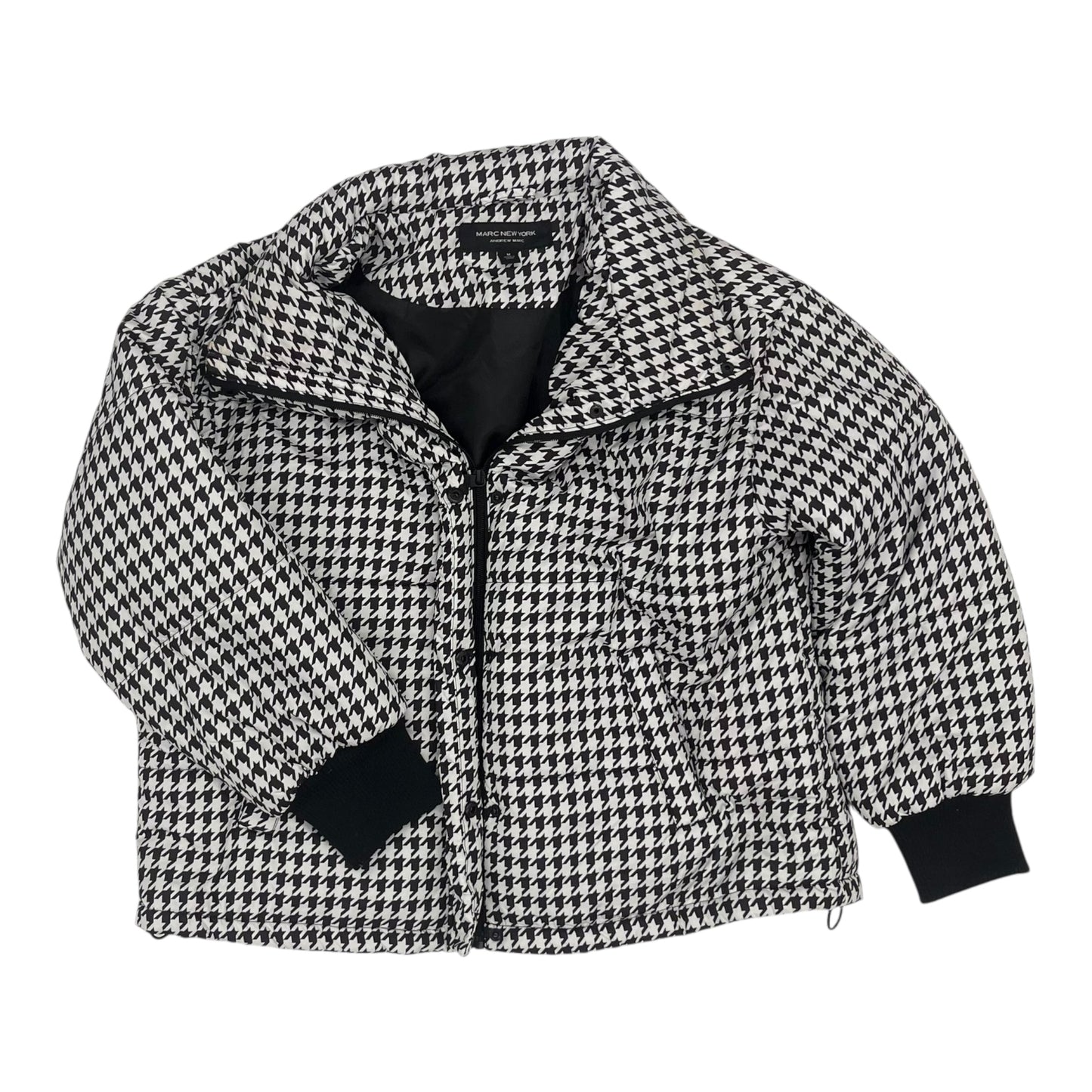 Coat Puffer & Quilted By Marc New York In Black & White, Size:M