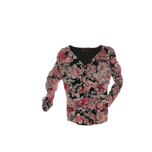 Blouse Ls By White House Black Market In Floral Print, Size:L