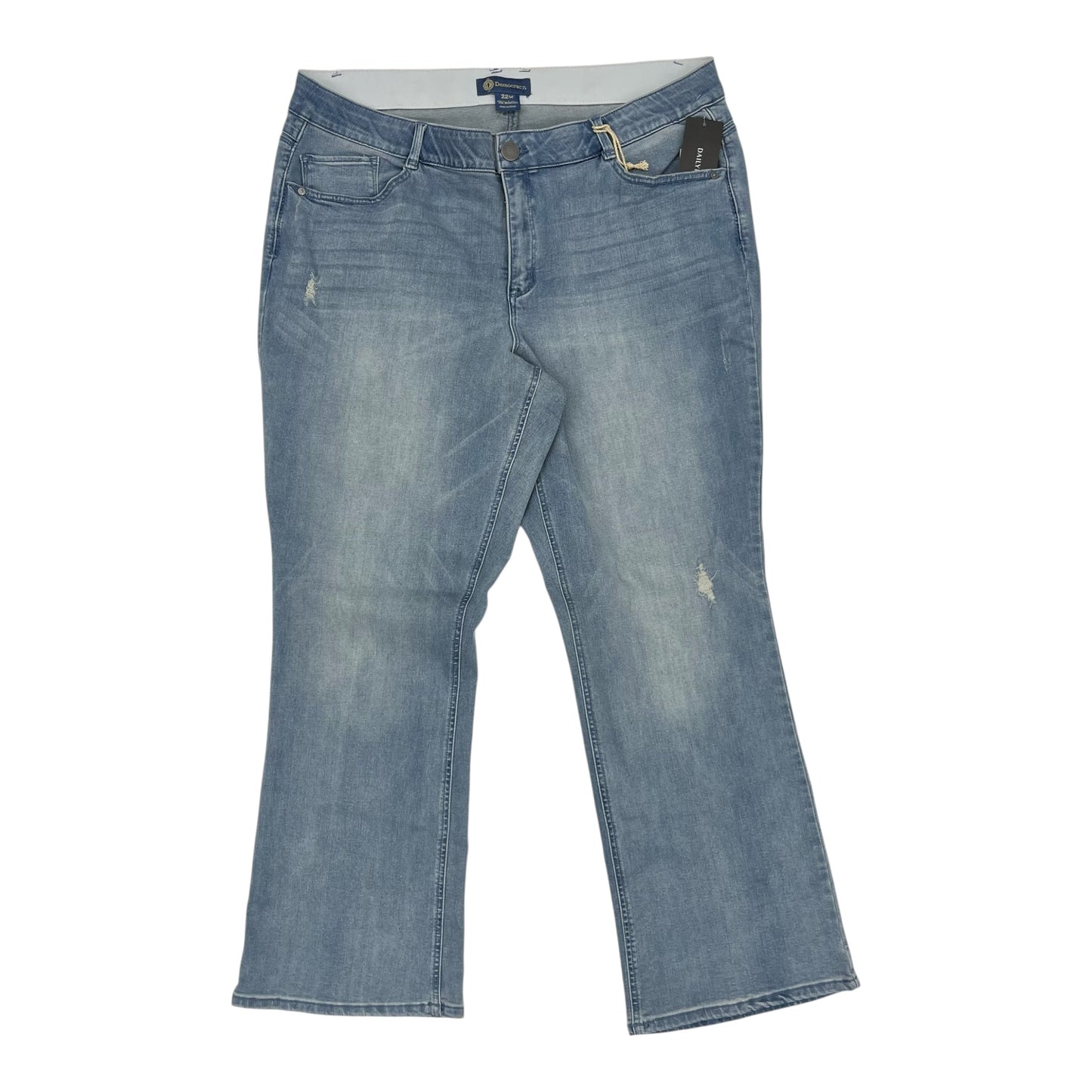 Jeans Straight By Democracy In Blue Denim, Size:22