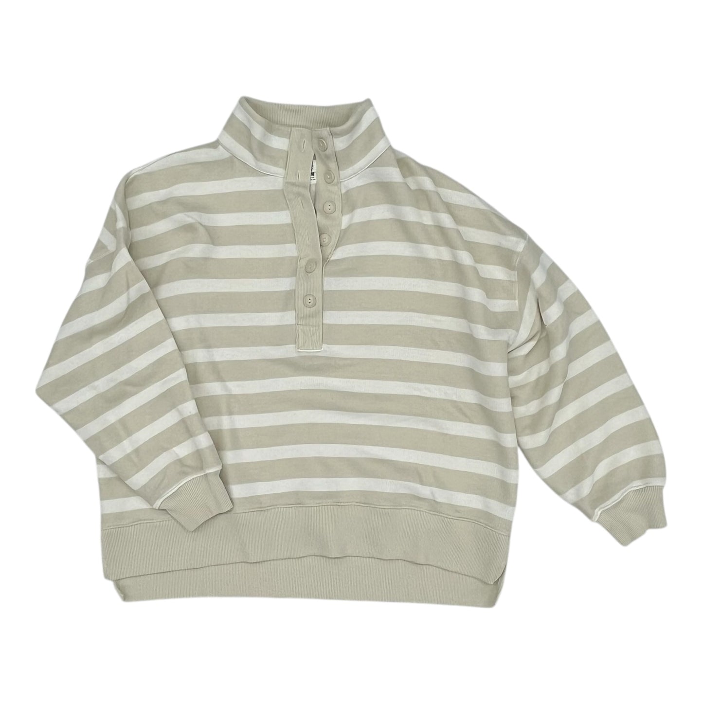 Sweatshirt Collar By American Eagle In Cream & Tan, Size:M