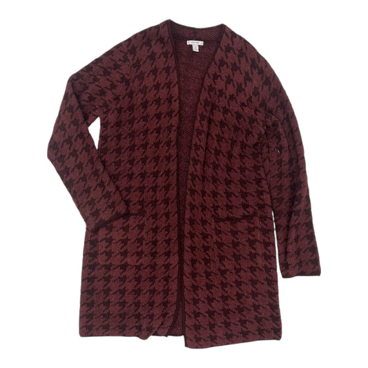 Sweater Cardigan By Nine West In Black & Red, Size:M