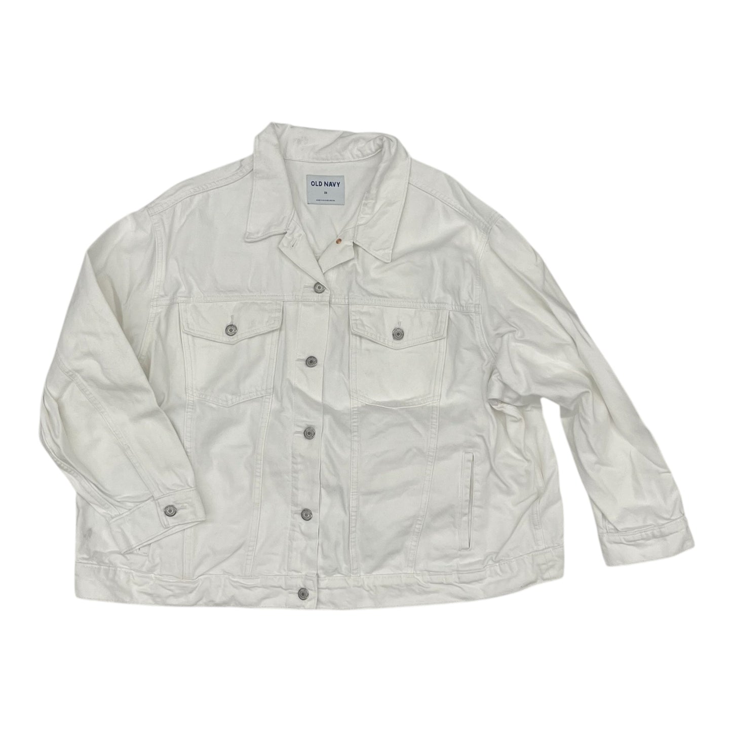 Jacket Denim By Old Navy In White Denim, Size:3X
