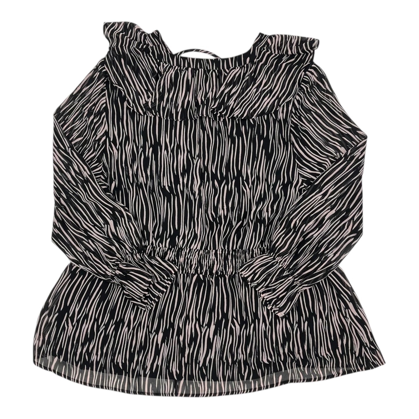 Blouse Ls By Lane Bryant In Black & Pink, Size:3X