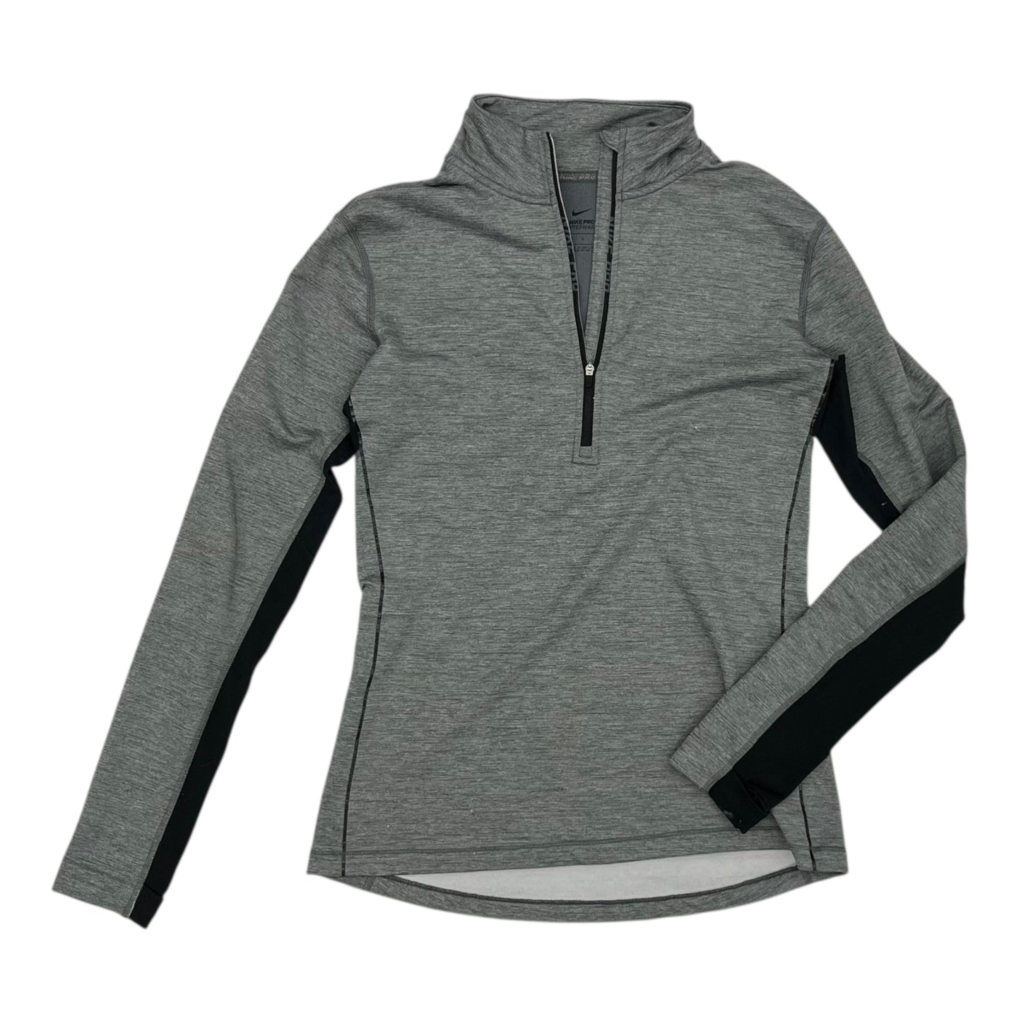 Athletic Top Ls Collar By Nike In Grey, Size:L