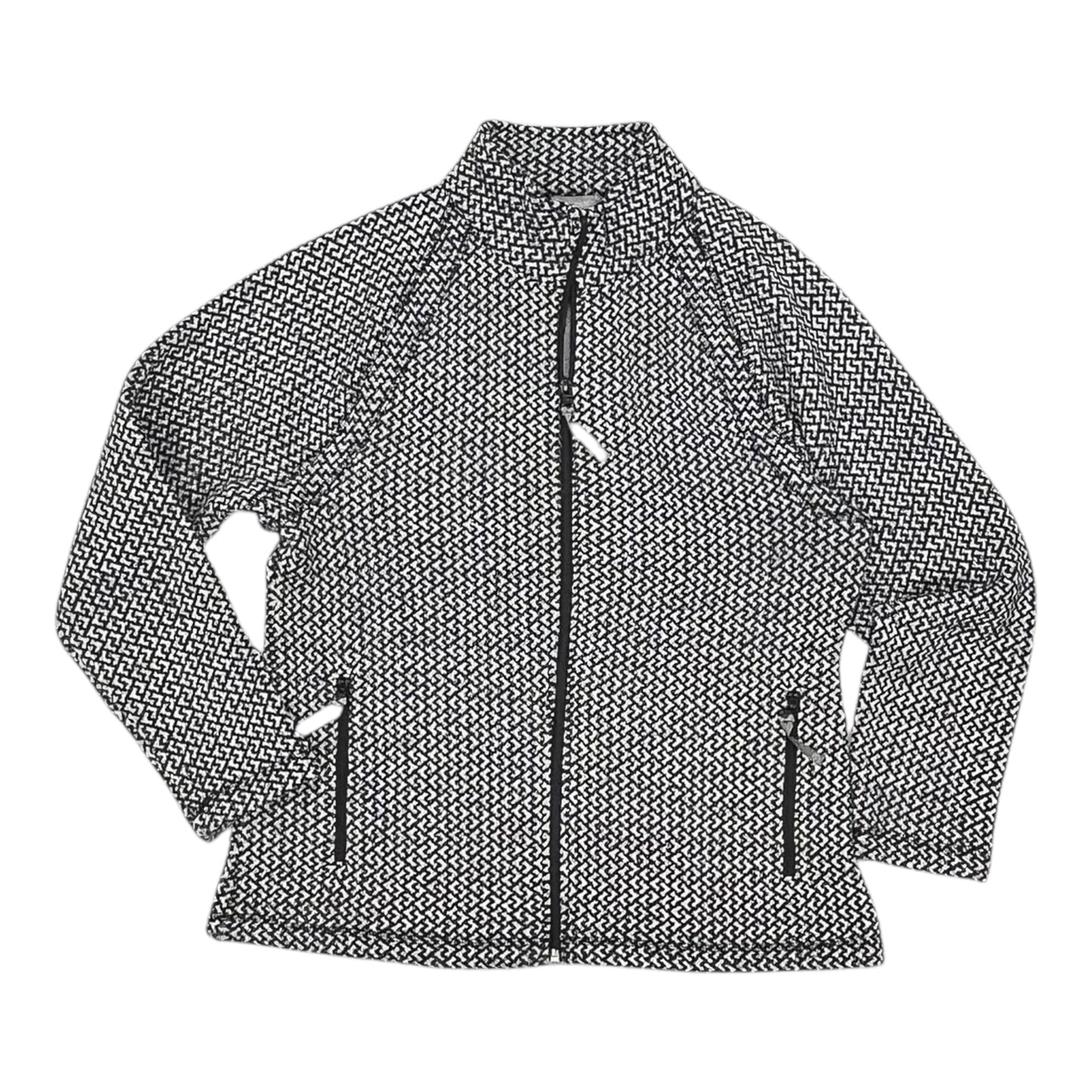 Jacket Fleece By Talbots In Black & White, Size:22Womens