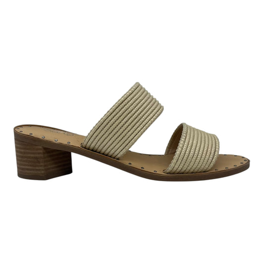 Sandals Heels Block By Franco Sarto In Cream, Size:8.5