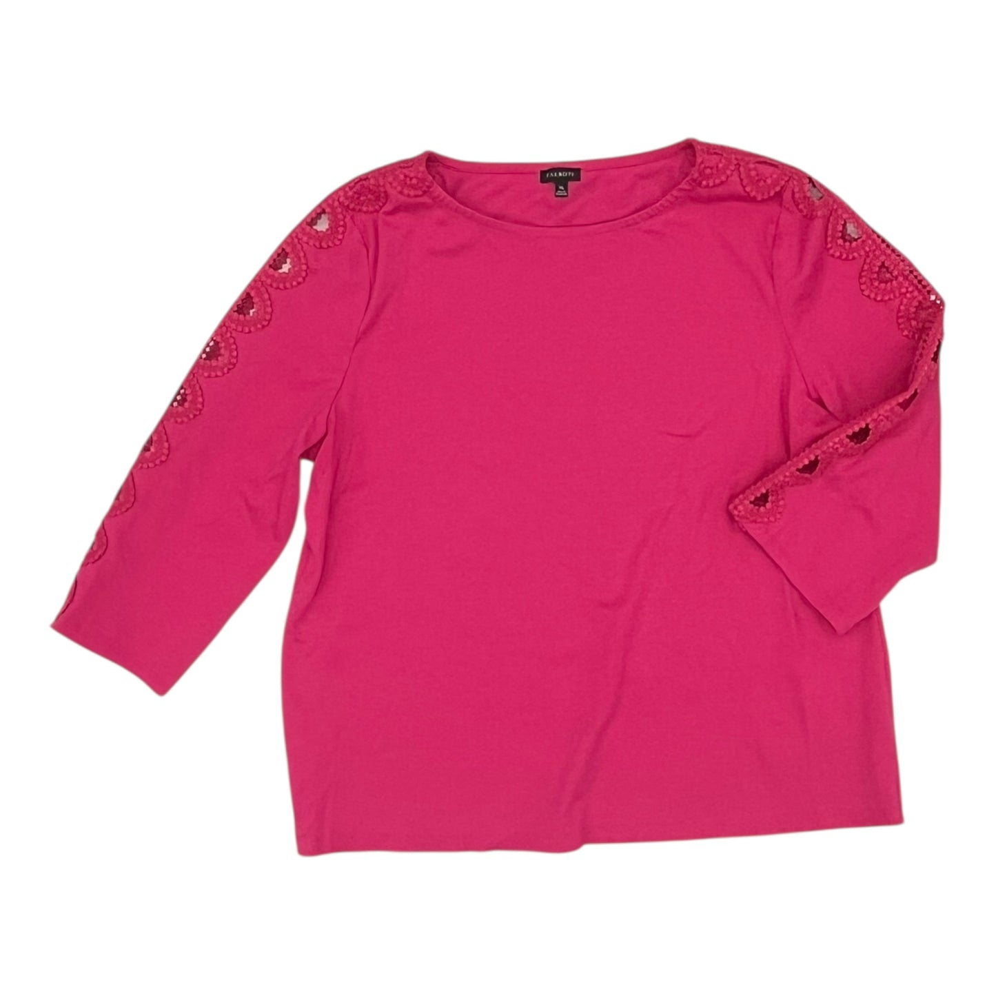Top 3/4 Sleeve By Talbots In Pink, Size:Xl