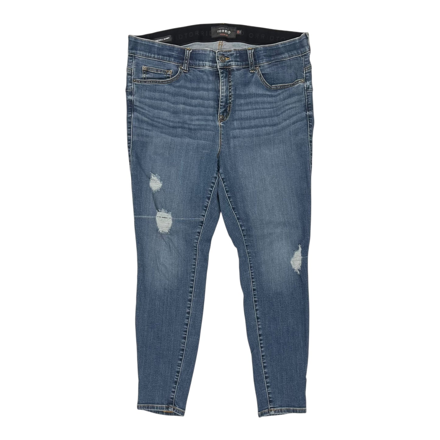 Jeans Skinny By Torrid In Blue Denim, Size:20