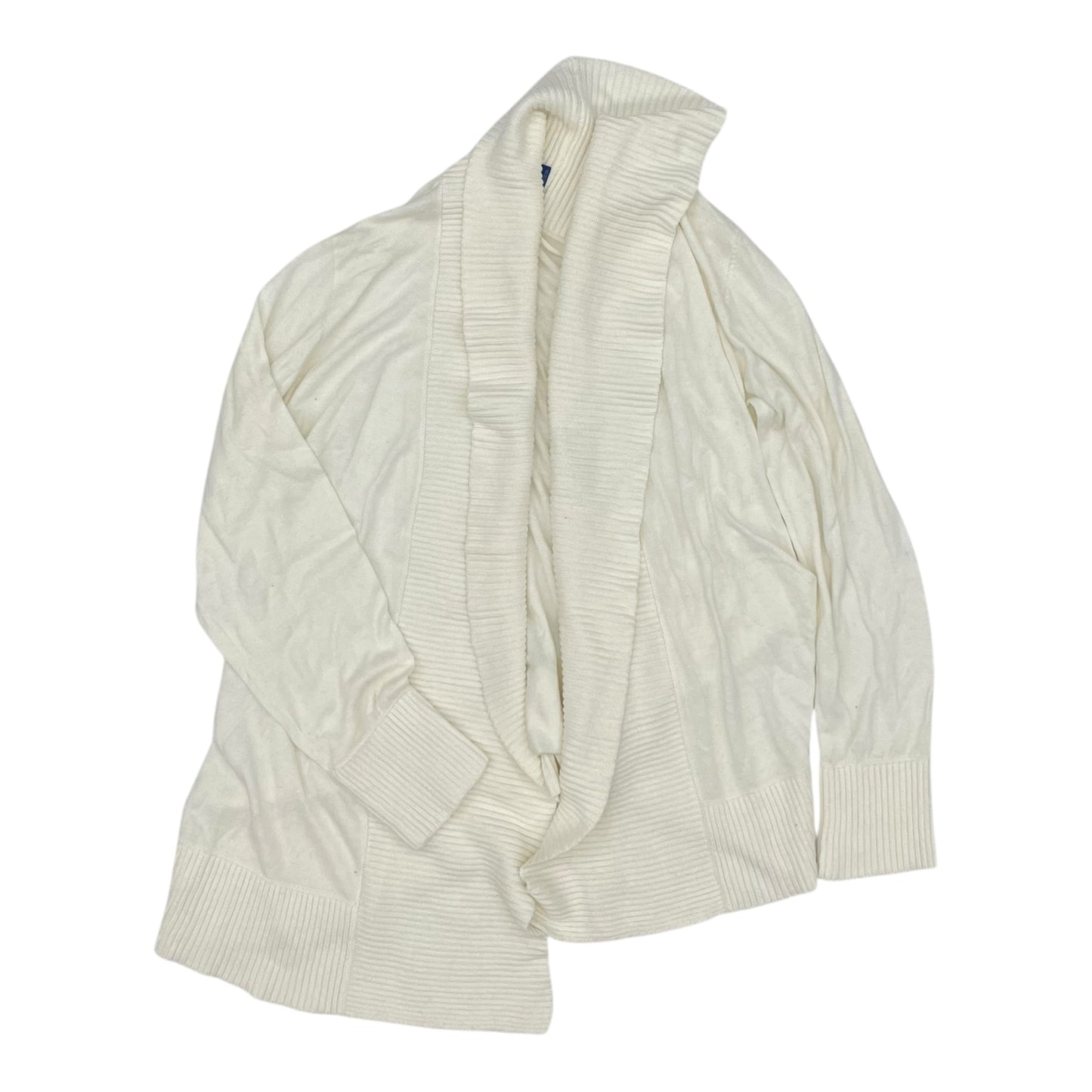 Sweater Cardigan By Falls Creek In Cream, Size:1X