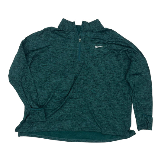 Athletic Top Ls Collar By Nike Apparel In Green, Size:2X