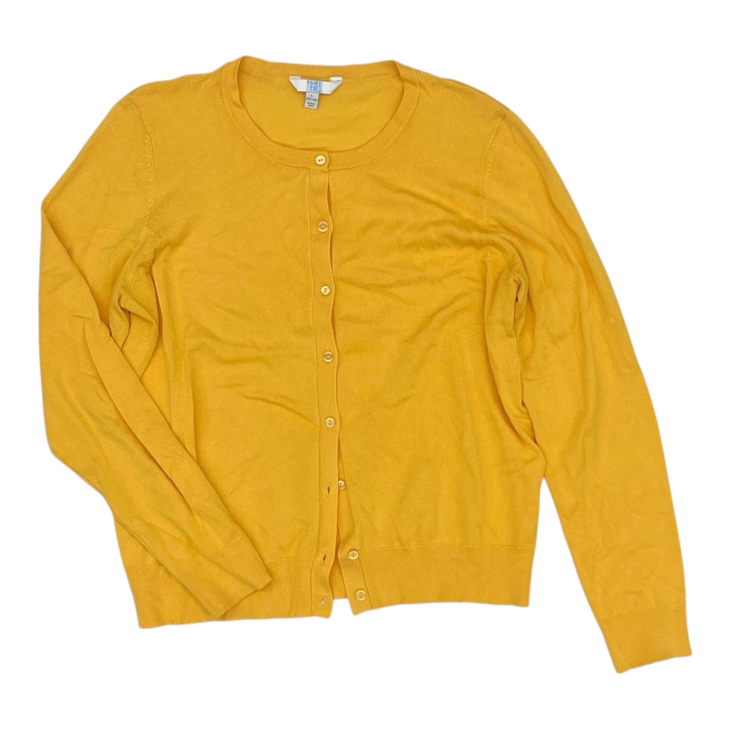 Cardigan By Time And Tru In Yellow, Size:L