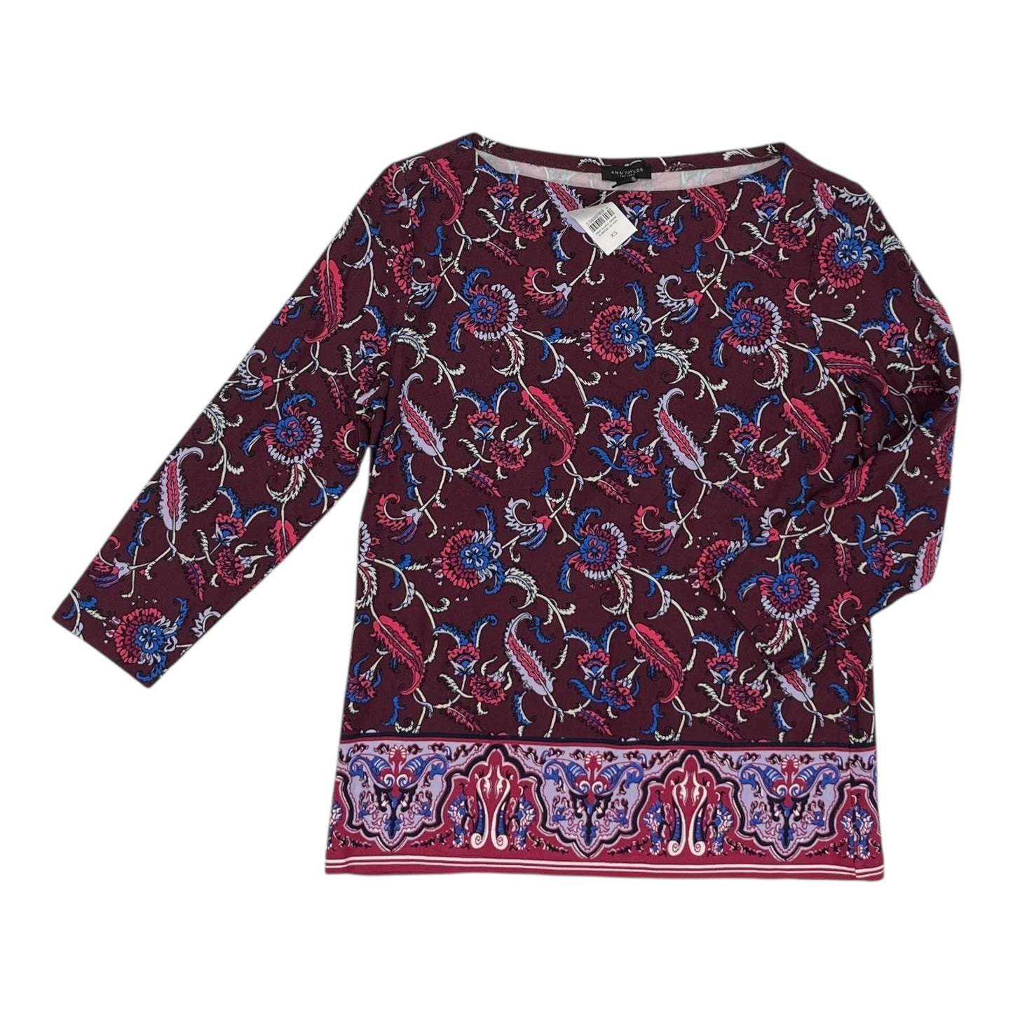 Top 3/4 Sleeve By Ann Taylor In Purple, Size:Xs