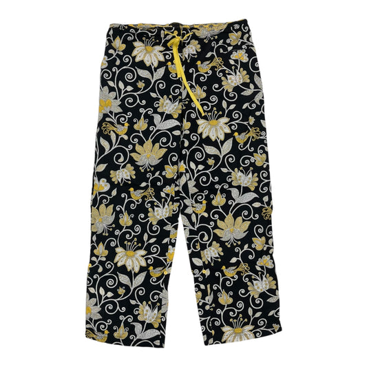 Pajama Pants By Vera Bradley In Black & Yellow, Size:S
