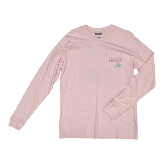 Athletic Top Ls Crewneck By Champion In Pink, Size:M