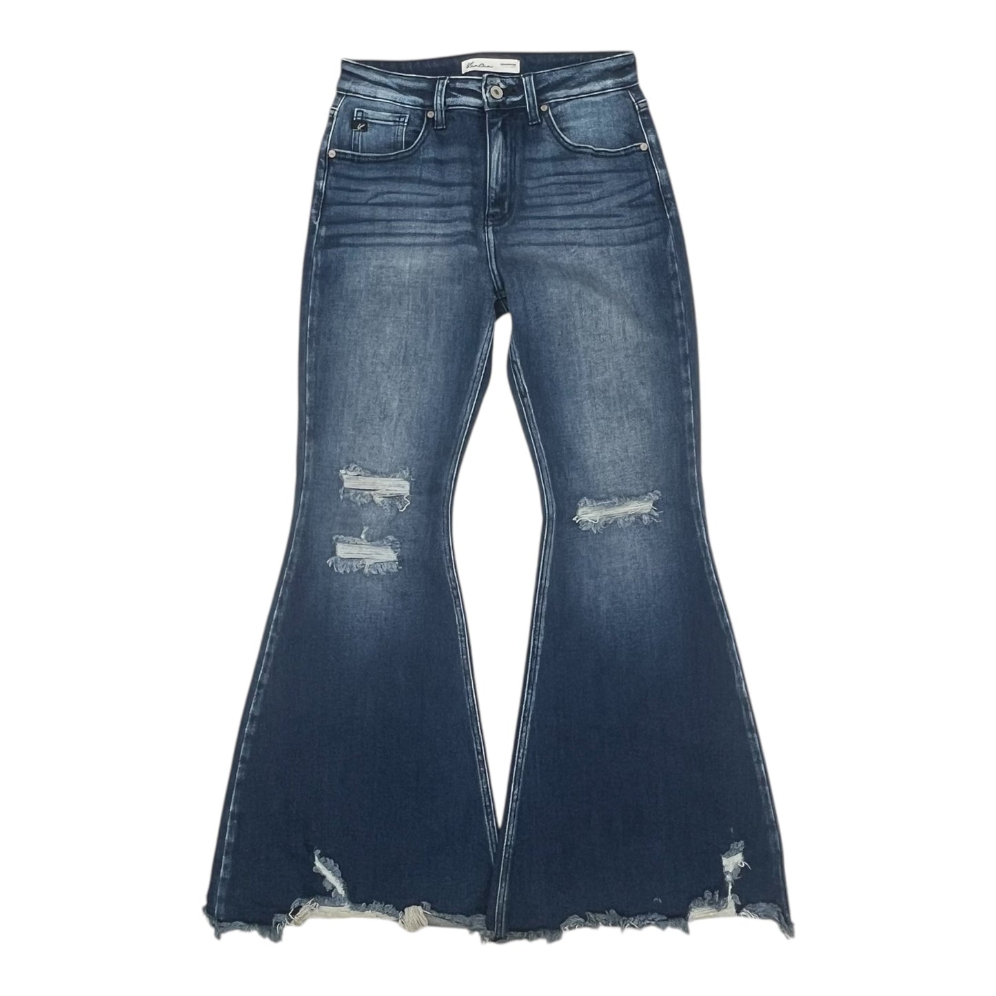 Jeans Flared By Kancan In Blue Denim, Size:4