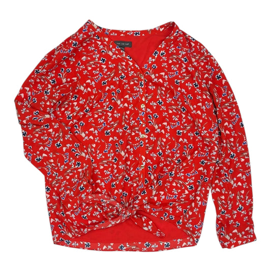 Blouse Ls By Limited In Blue & Red, Size:M