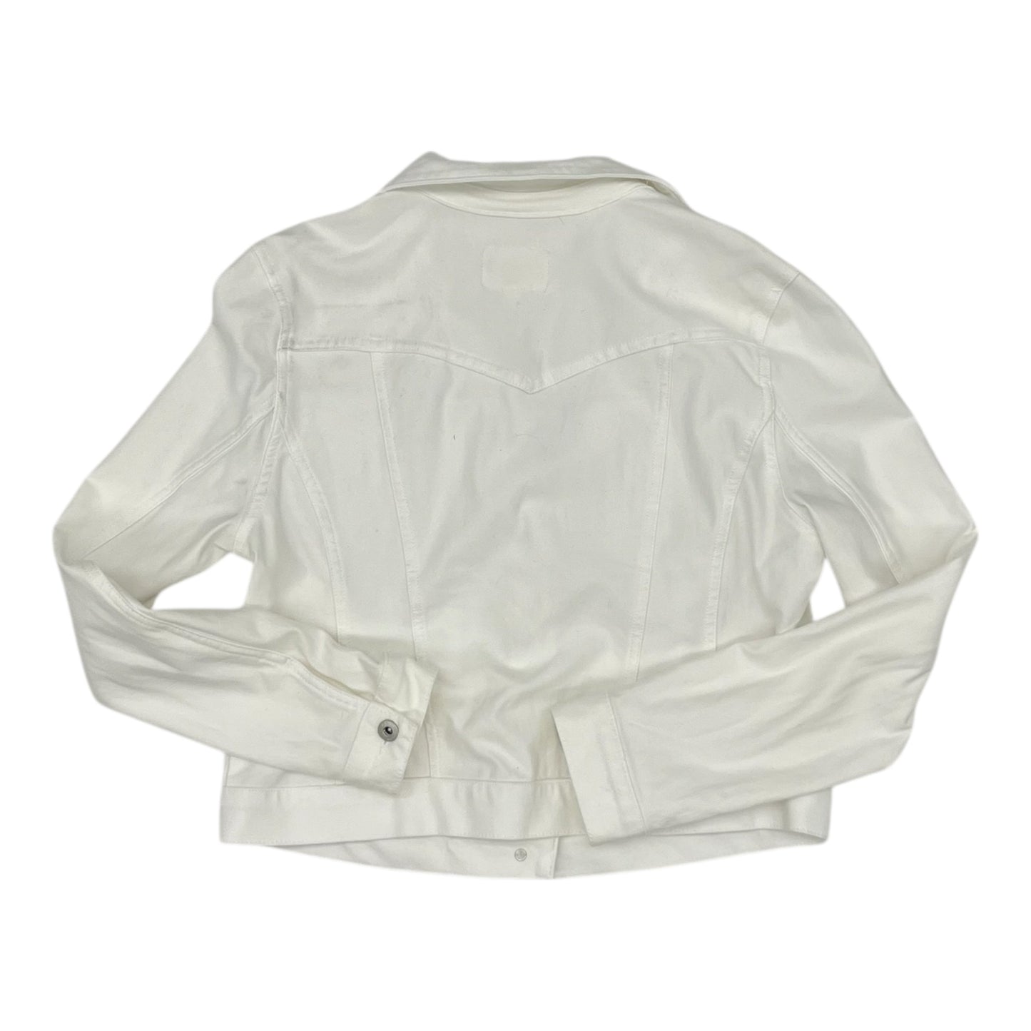 Jacket Denim By Jessica Simpson In White Denim, Size:Xl