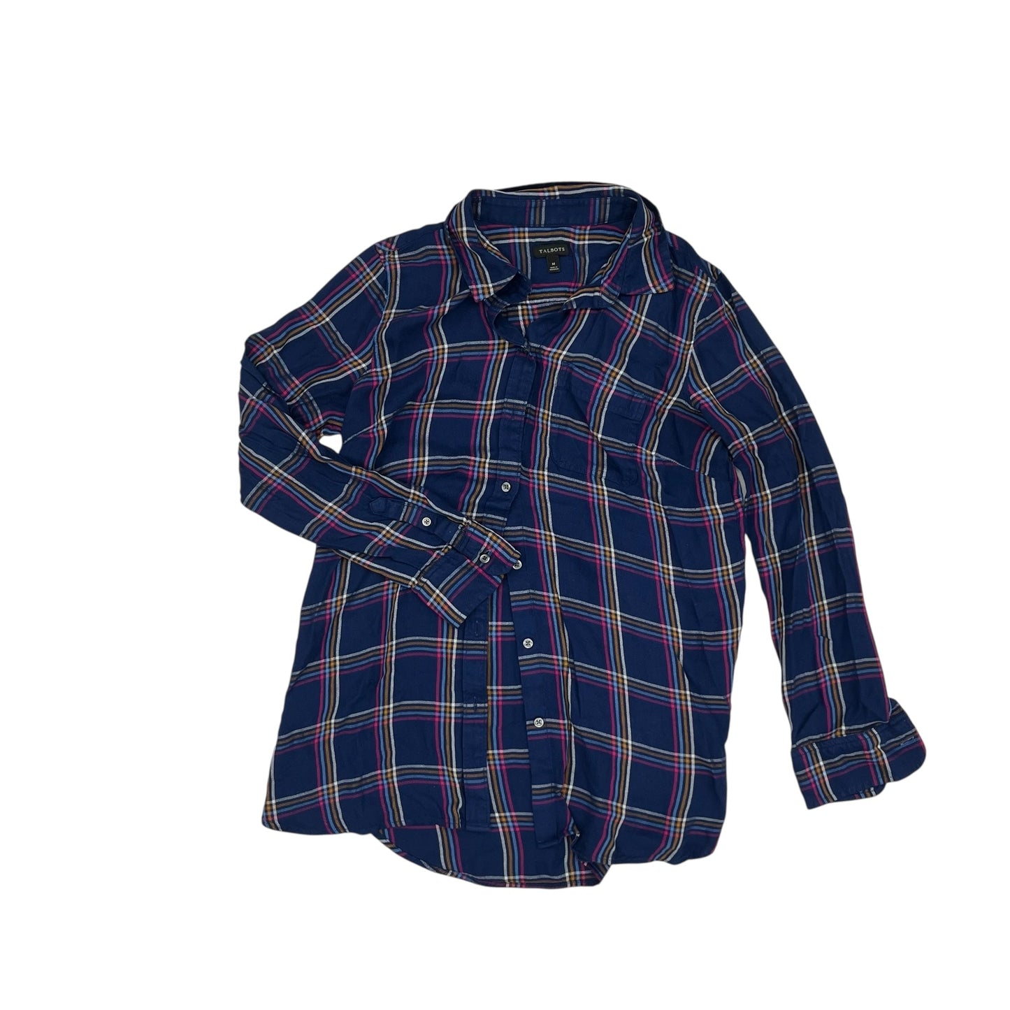 Blouse Ls By Talbots In Blue, Size:M