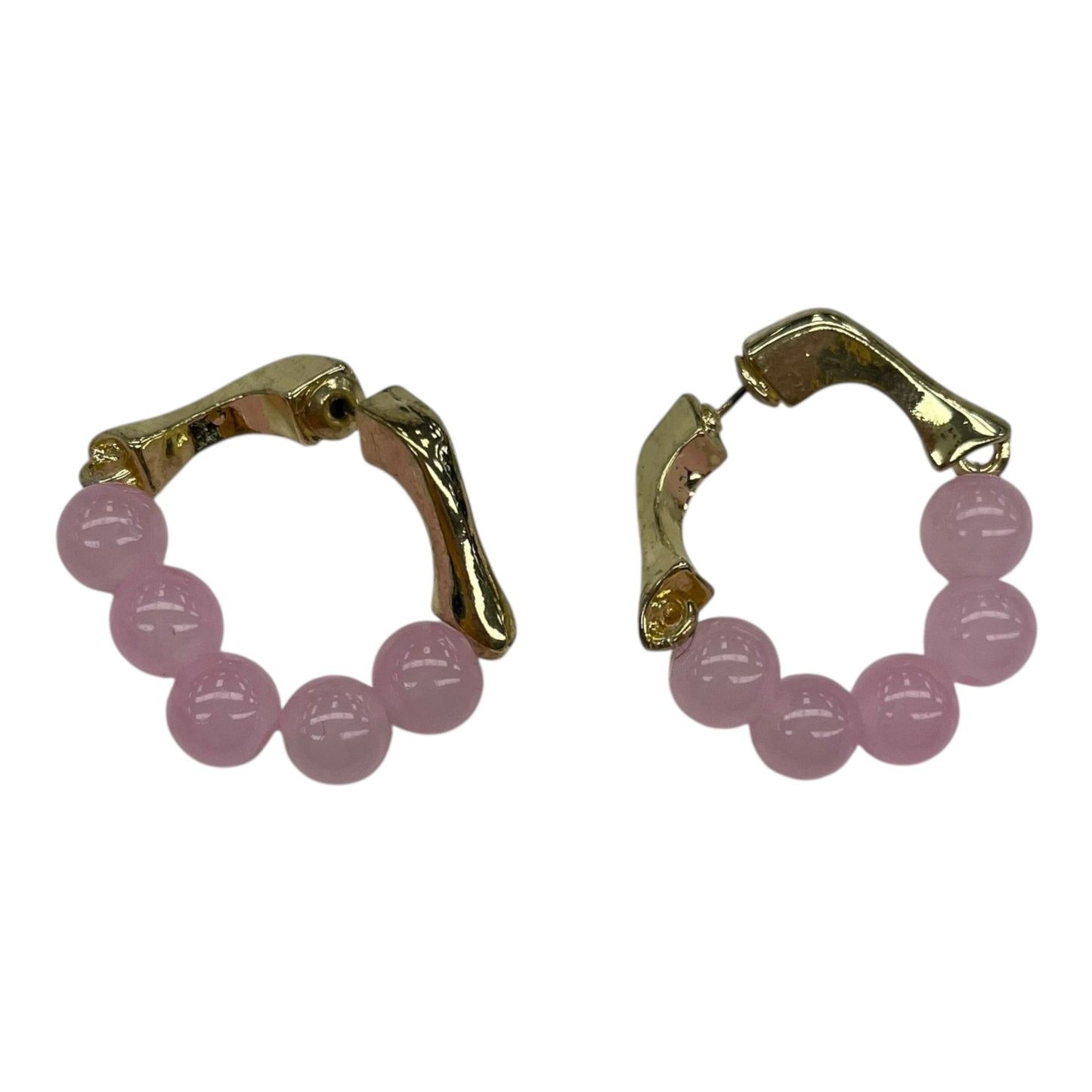 Earrings Hoop By Clothes Mentor In Gold & Pink