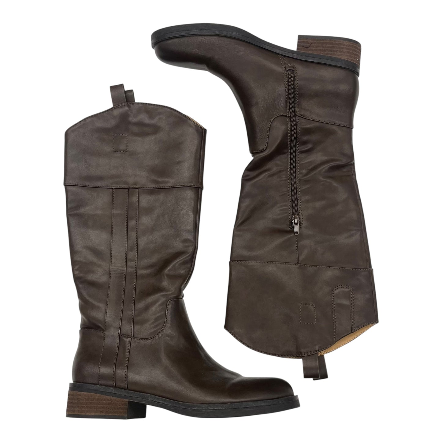BOOTS KNEE FLATS by CROWN VINTAGE In BROWN, Size: 9