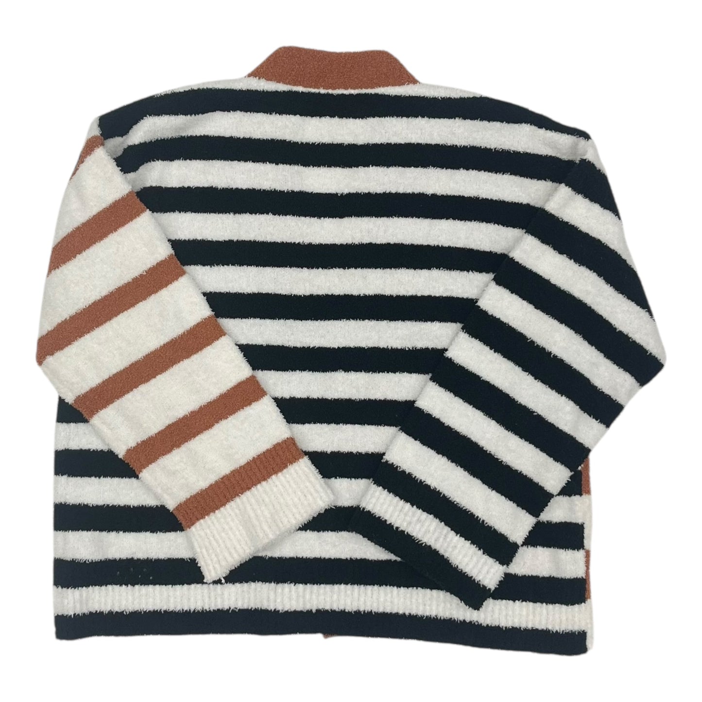 Sweater Cardigan By Clothes Mentor In Black & White, Size:Xxl