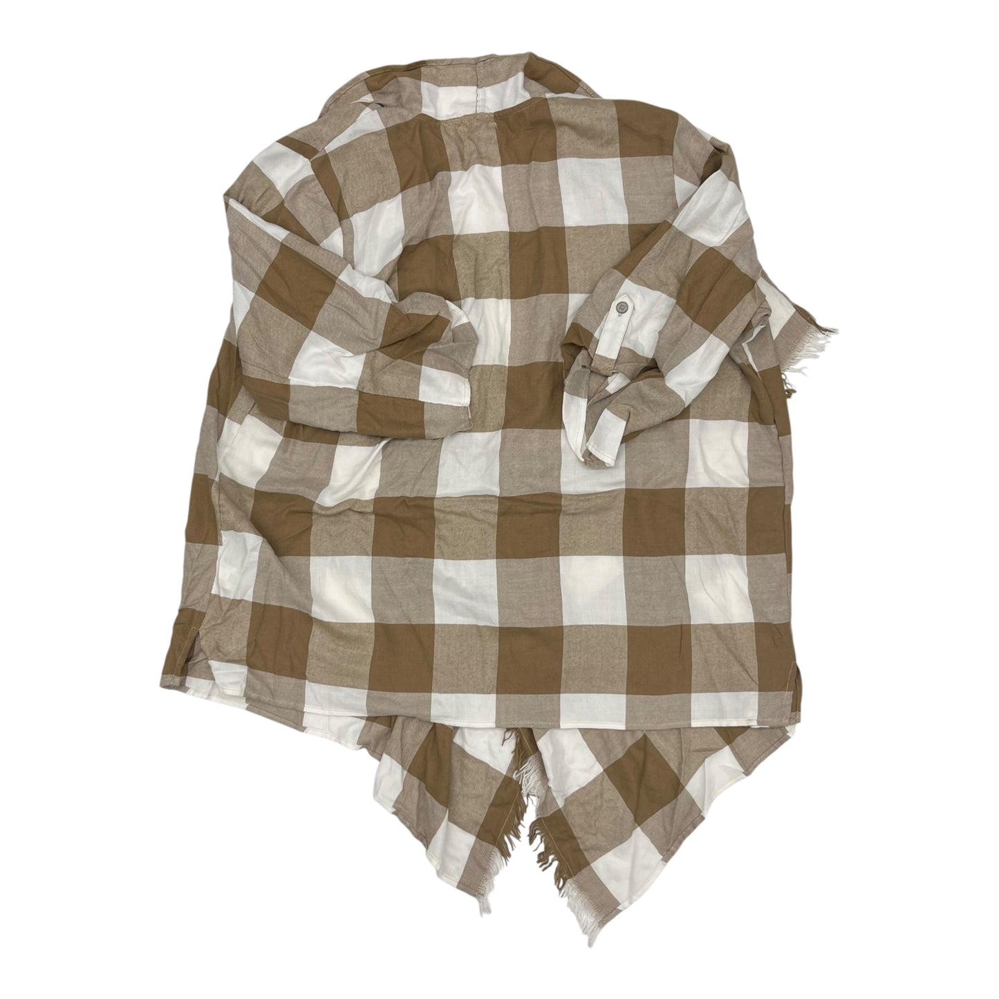 Cardigan By Maurices In Tan & White, Size:2X