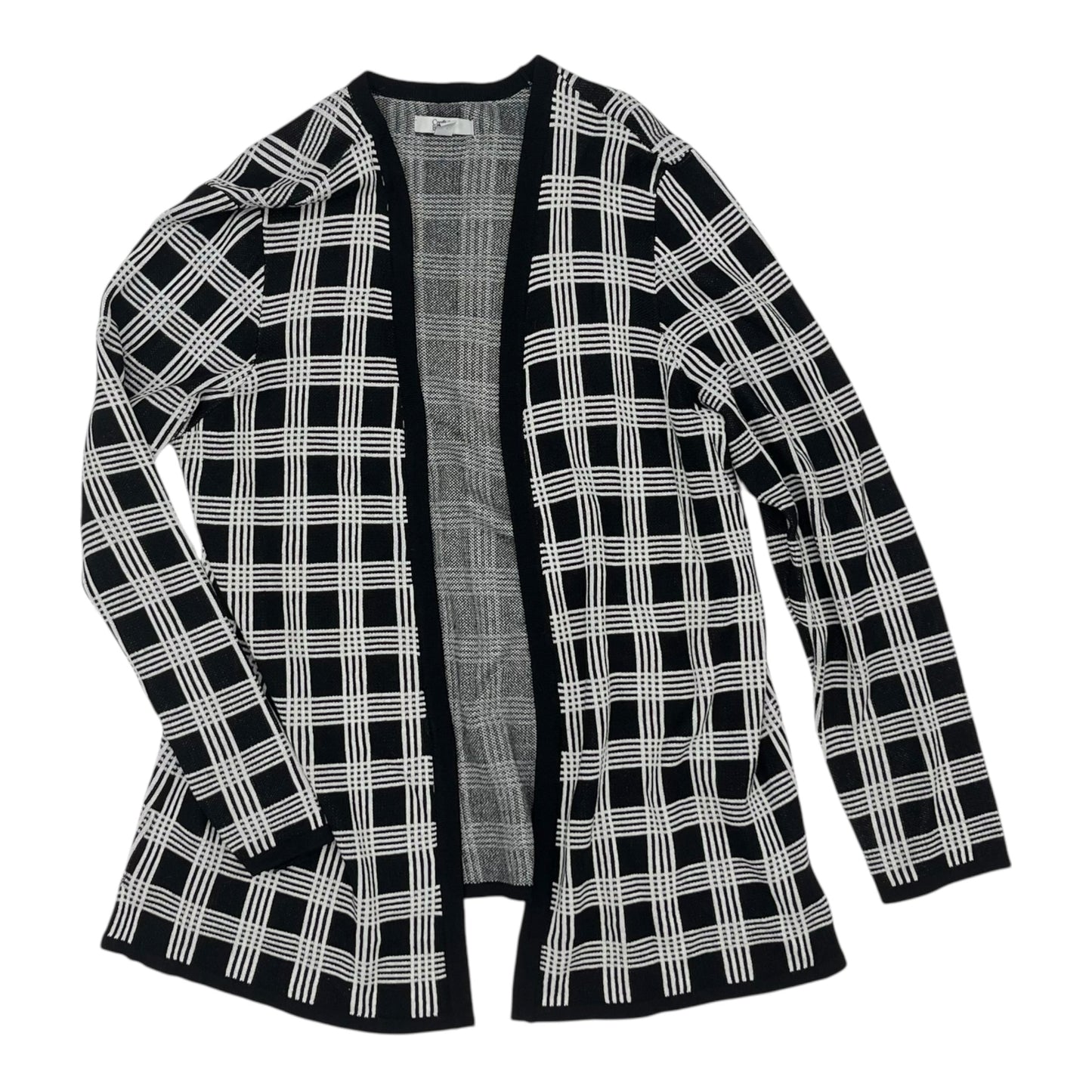 Sweater Cardigan By Croft And Barrow In Black & White, Size:Lp