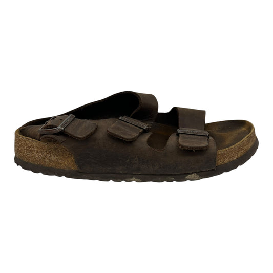 Sandals Flats By Birkenstock In Brown, Size:12