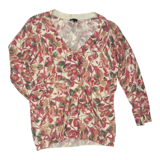 Cardigan By Talbots In Floral Print, Size:L