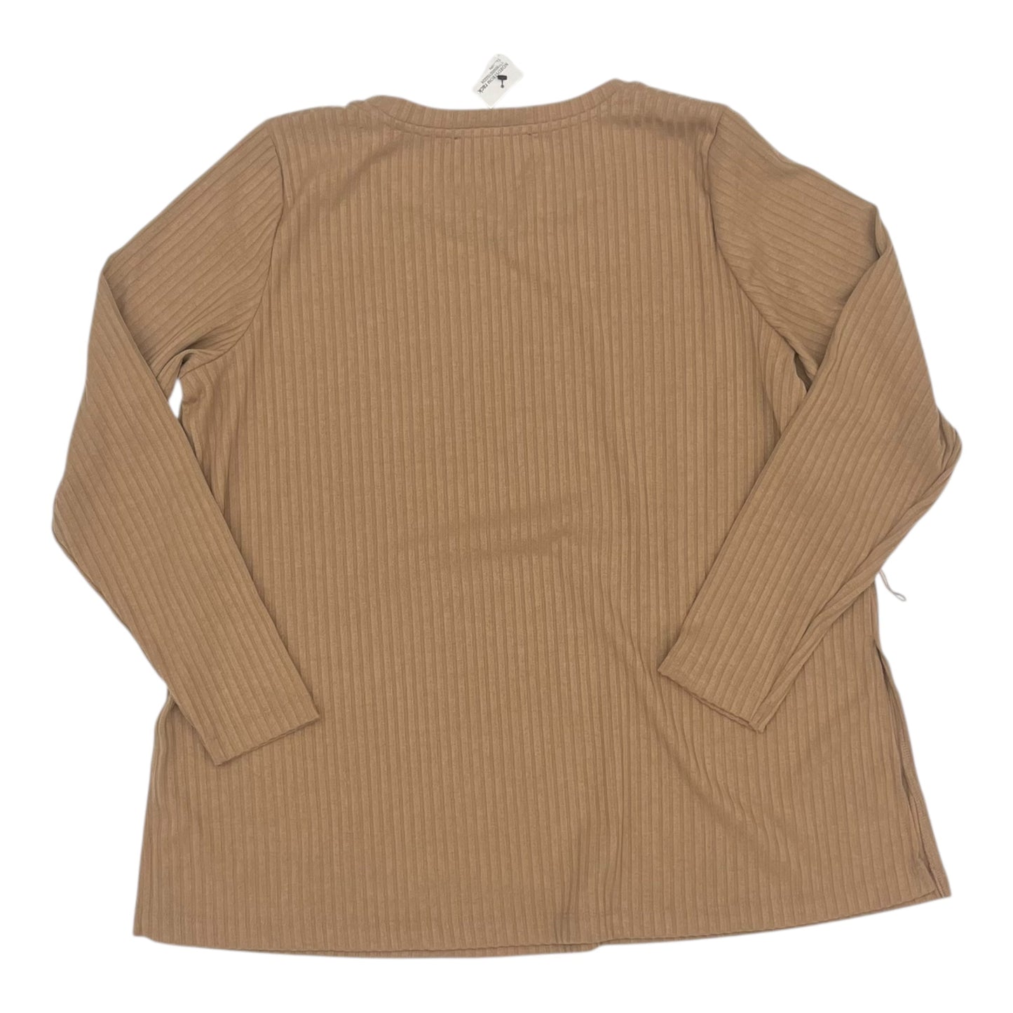 Top Ls By Eloquii In Tan, Size:3X
