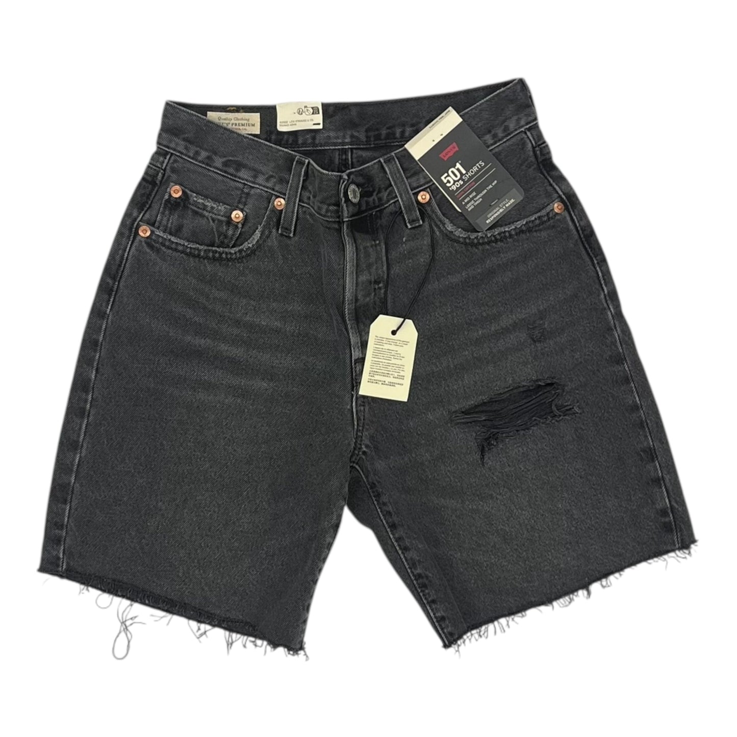 Shorts By Levis In Black Denim, Size:2
