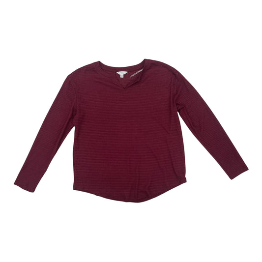 TOP LS by TIME AND TRU in MAROON, Size:M