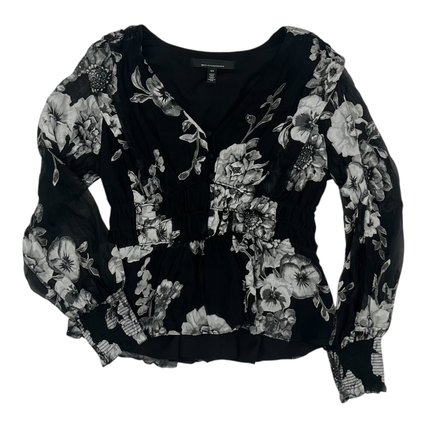 Blouse Ls By White House Black Market In Black, Size:Xs