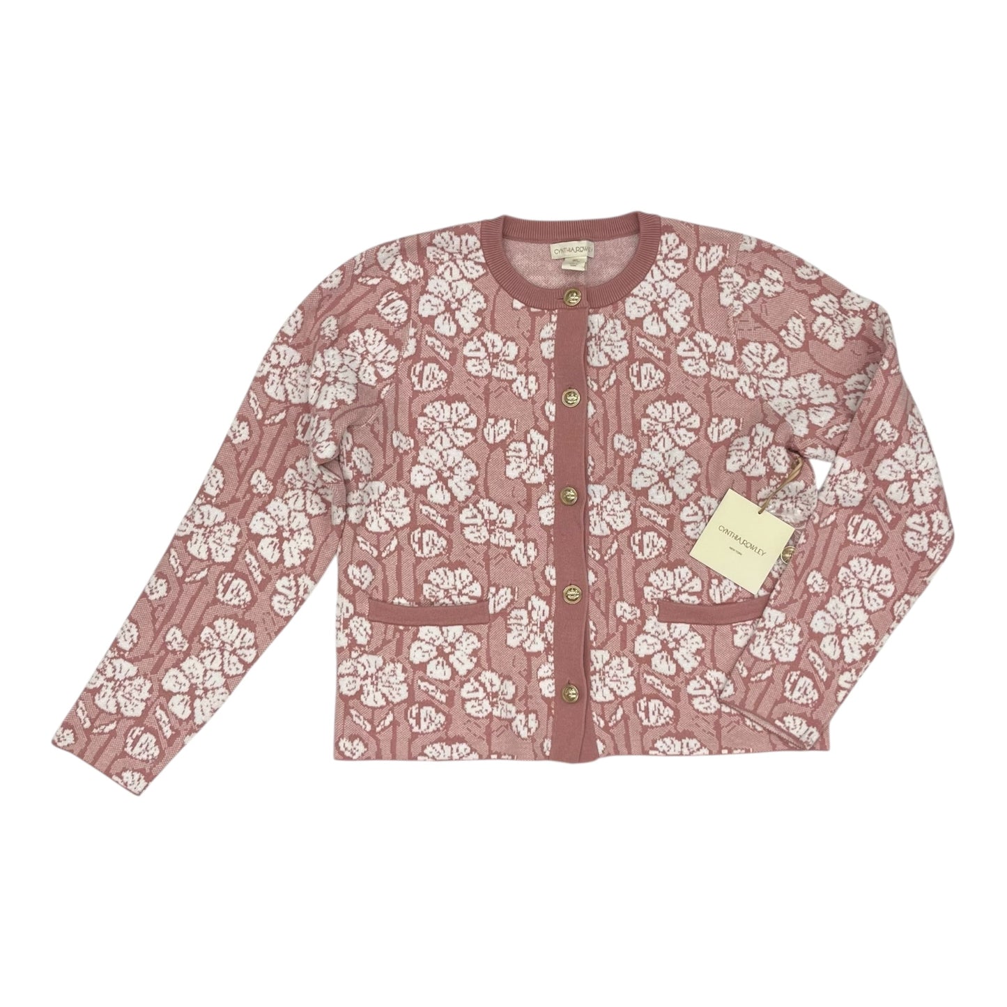 Sweater Cardigan By Cynthia Rowley In Pink, Size:L
